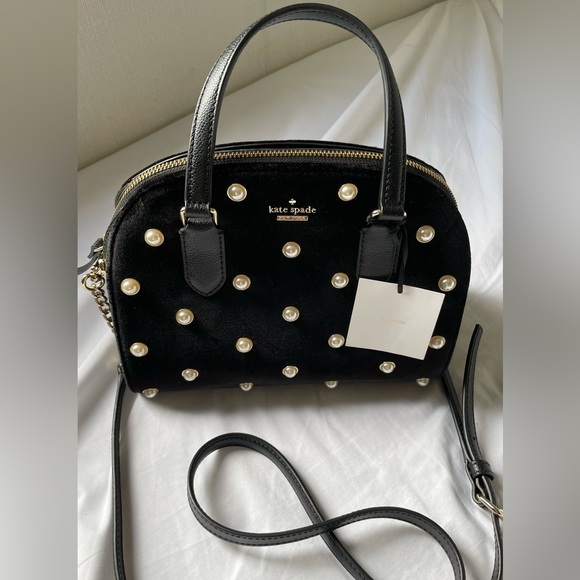 Kate Spade Laurel Way Reiley Velvet Black - Picture 1 of 4